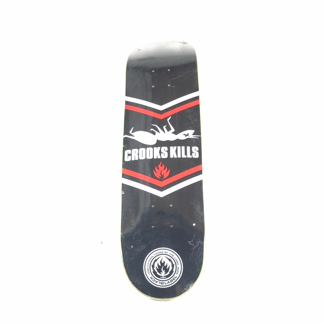 Black Label Team Crooks Kills Black 7.75 Skateboard Deck