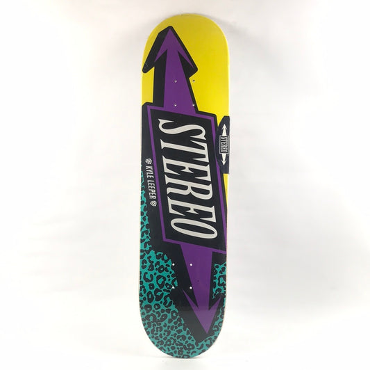 Stereo Kyle Leeper Cheetah Print Purple/Teal/Yellow 8.125" Skateboard Deck