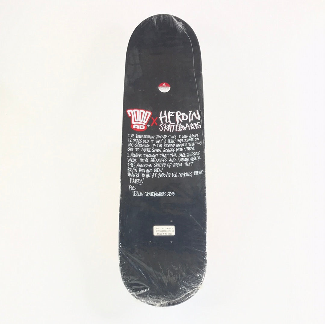 Heroin Team 2000 Ad Black 8.5 Skateboard Deck