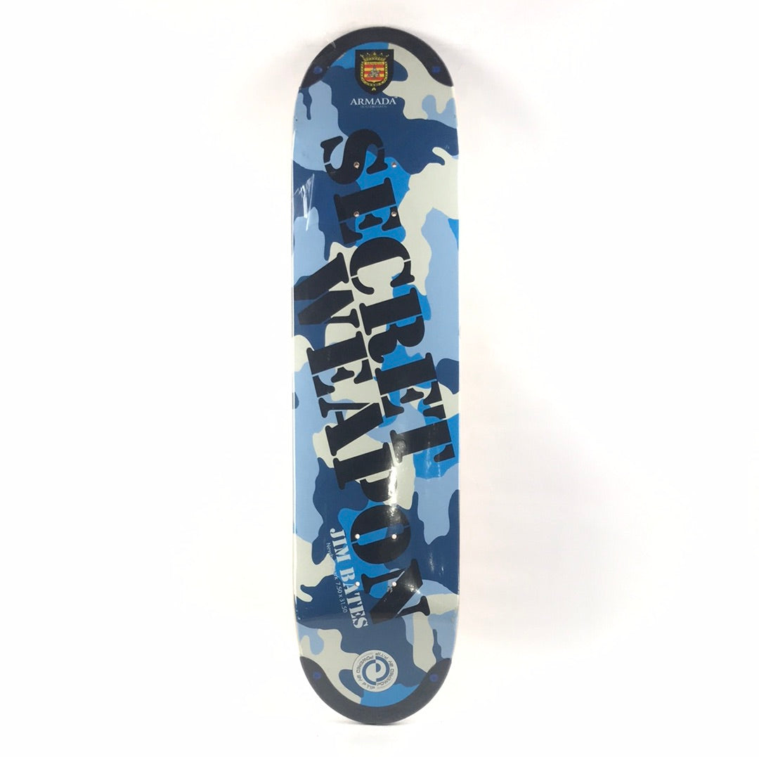 Armada Jim Bates Secret Weapon Blue Camo 7.5" Skateboard Deck