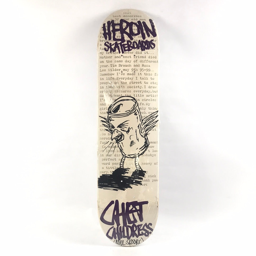 Heroin Chet Childress Bird Can Tan/Purple 8.25'' Skateboard Deck