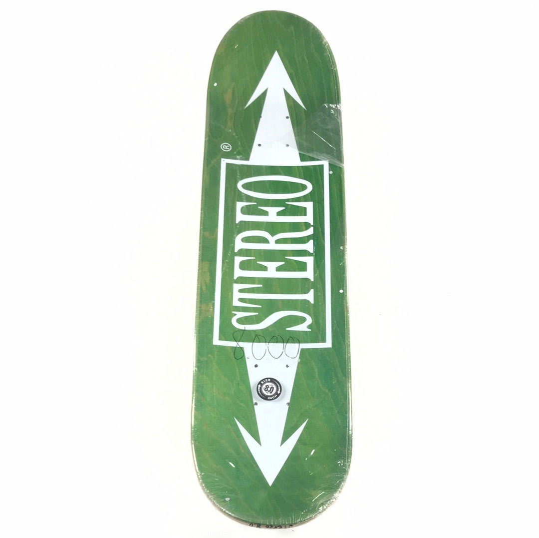 Stereo Jack Sabback Letters Green 8.0 Skateboard Deck