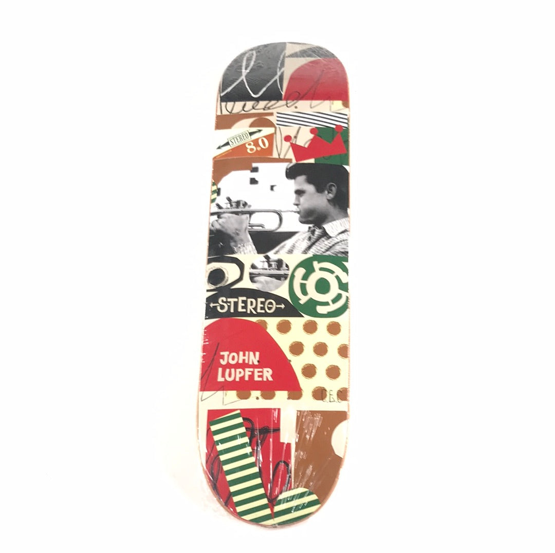 Stereo John Lupfer Trumpet Collage Multi 8.0 Skateboard Deck