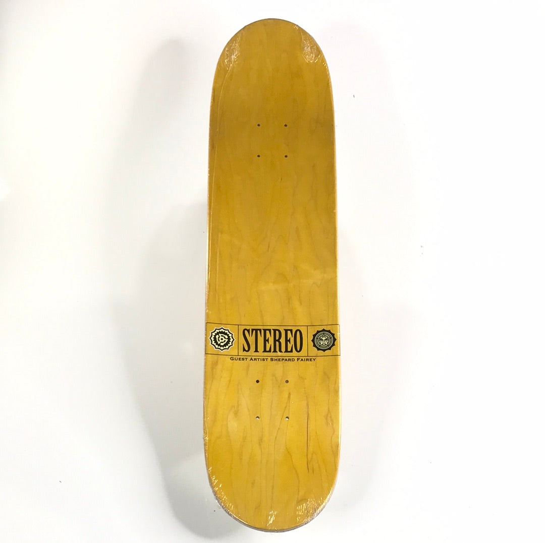 Stereo Danny Supa Hi Fidelity Shepard Fairey Obey Record Black/Yellow 7.5" Skateboard Deck