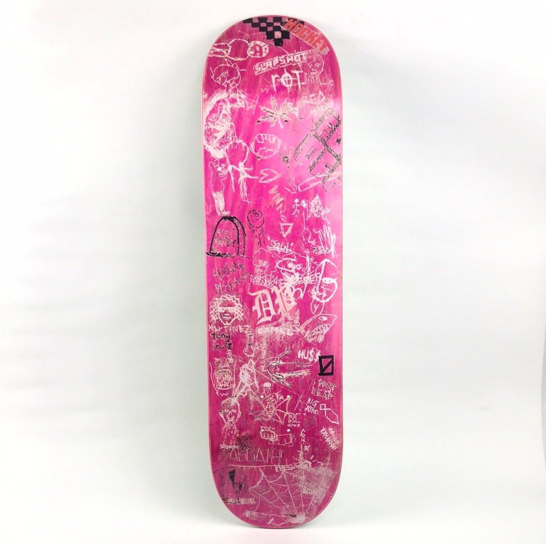 Hockey Team Carvings Pink 8.25'' Skateboard Deck