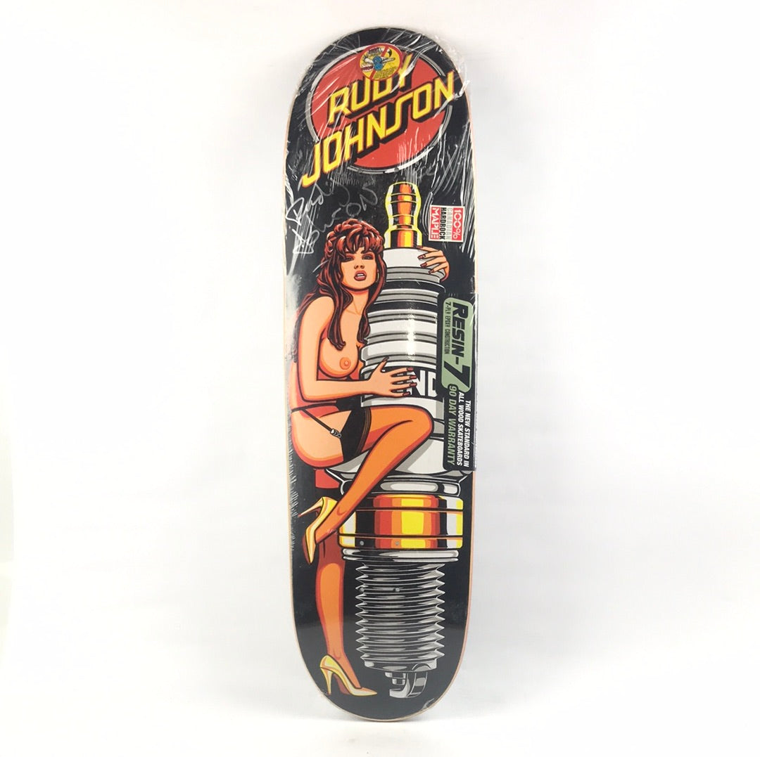 Blind Rudy Johnson Signed Spark Plug Black 8.6" Skateboard Deck 2010 Release
