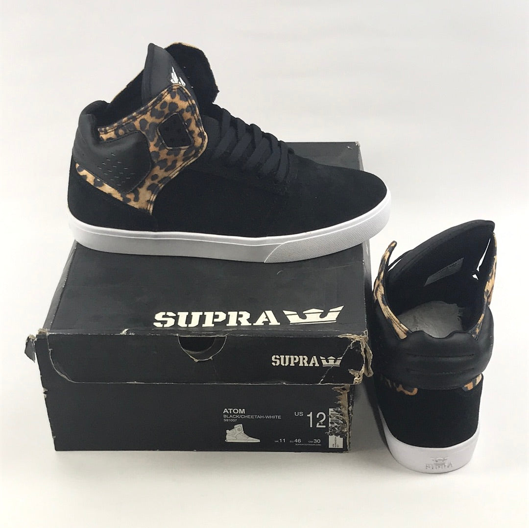Supra Atom Black/CHeetah-White US Mens Size 12