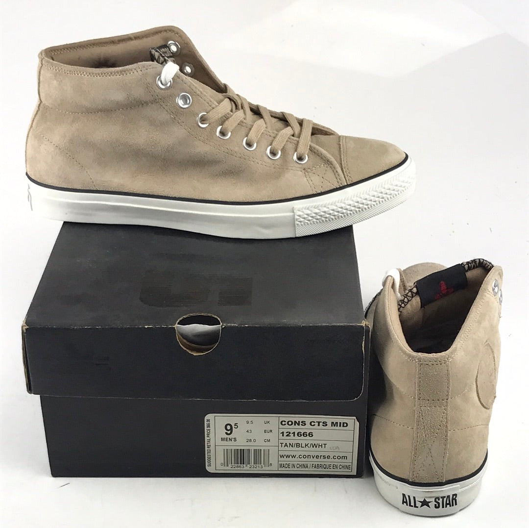Cons Converse CTS Mid TAN/BLK/WHT 121666 US Mens Size 9.5
