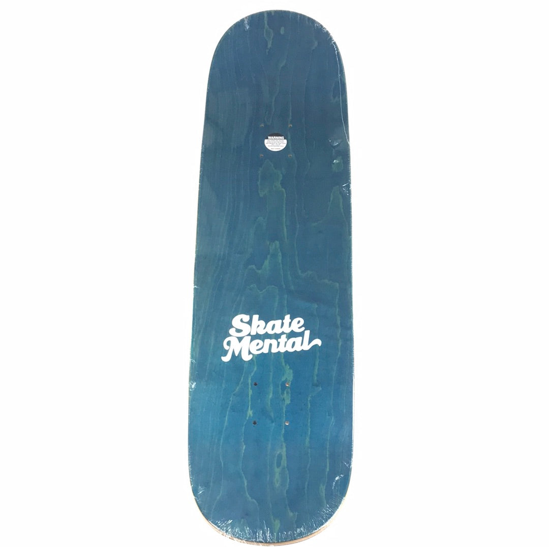 Skate Mental Lightning Bolts All Over Logo Black/Pink/Blue 8.5 Skateboard Deck