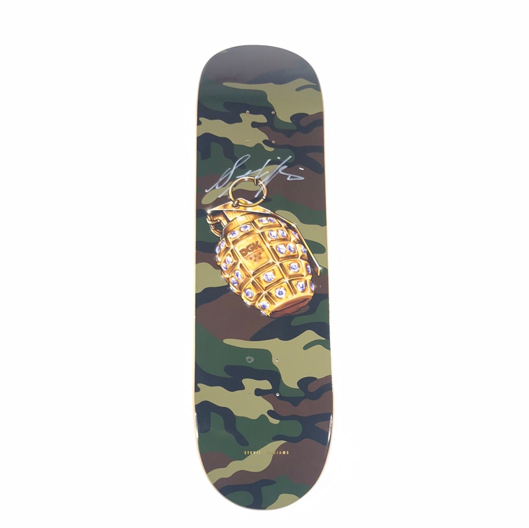DGK Skateboard - Stevie Williams Gold & Diamonds Grenade - Signed Deck - 8.125