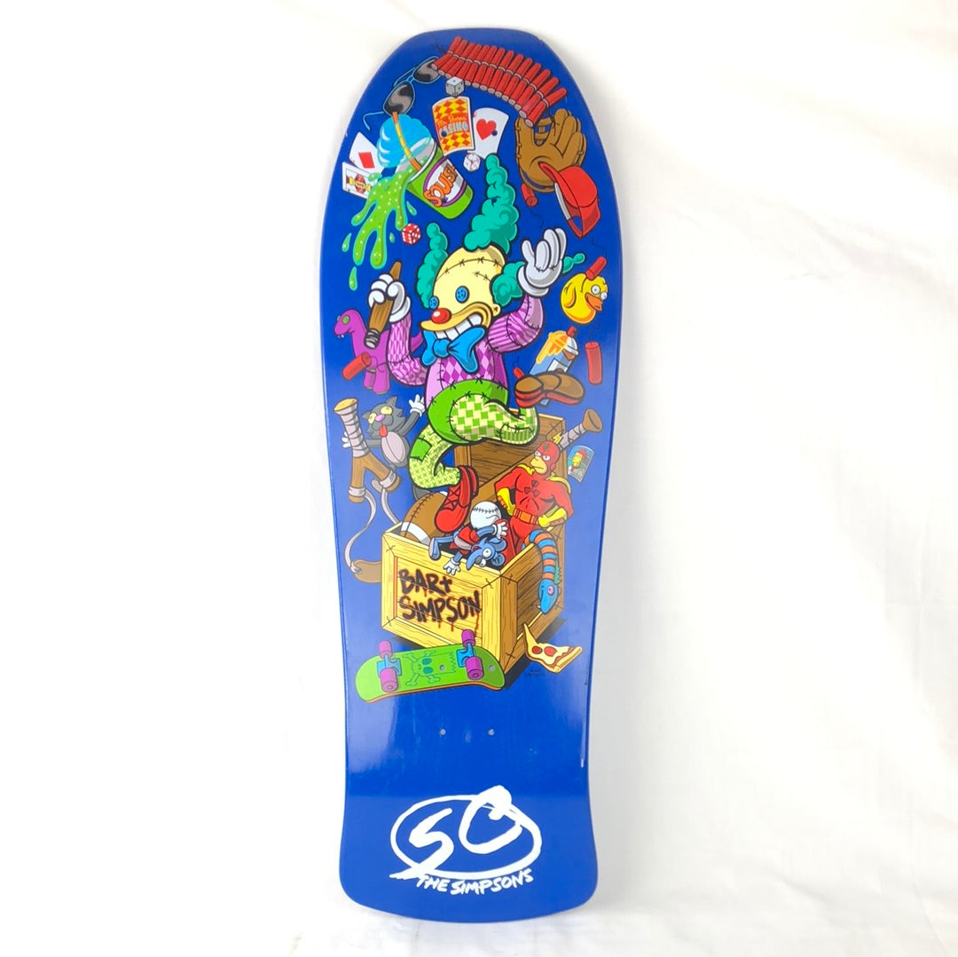 Santa Cruz The Simpsons Bart Simpson Toy Box Edition Blue/Multi Color 10" Shaped Skateboard Deck