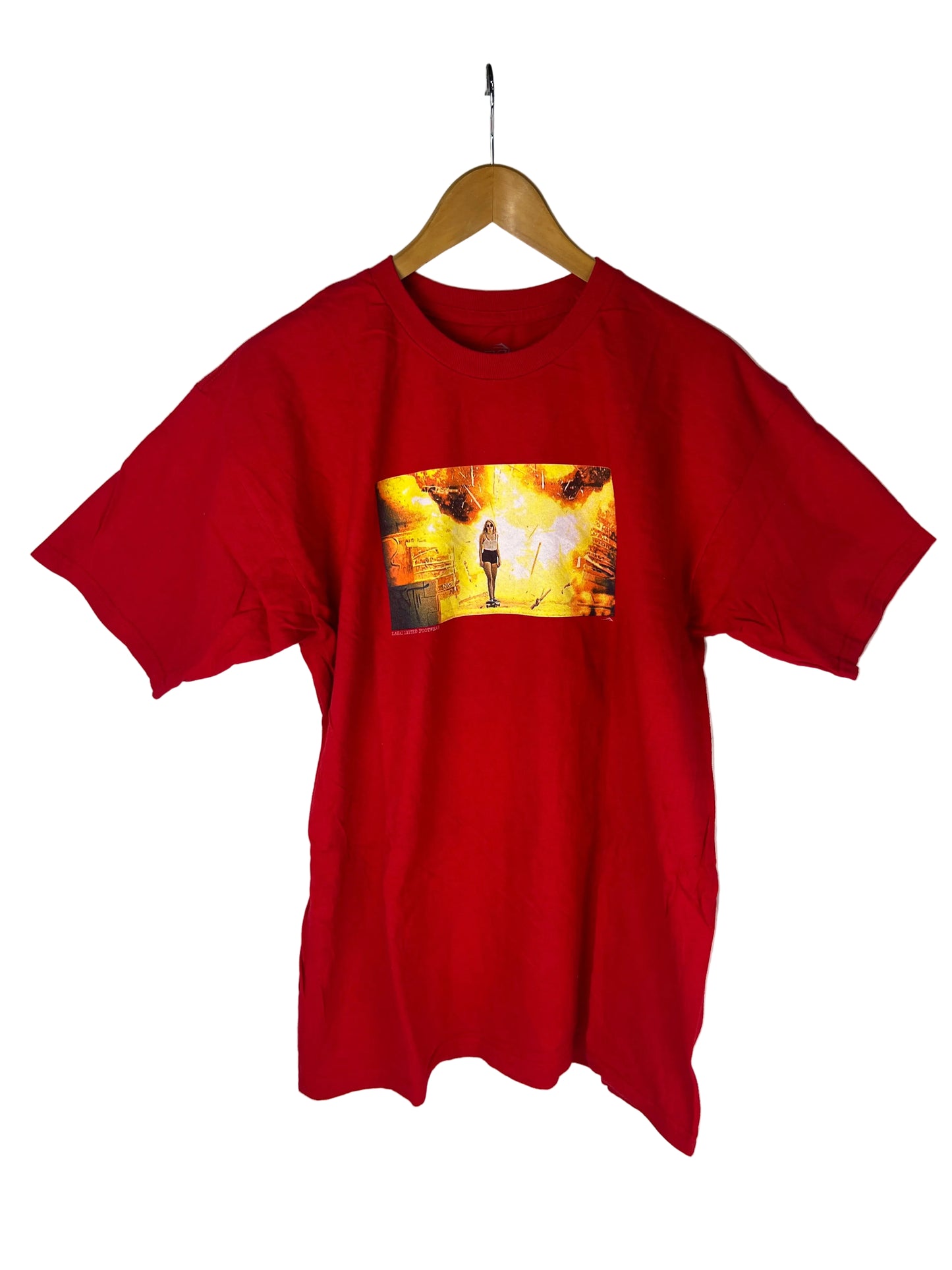 Lakai Fully Flared Explosion Girl Mike-Mo Sw Flip Scene Photo Red Multi Size L S/s Vintage Shirt