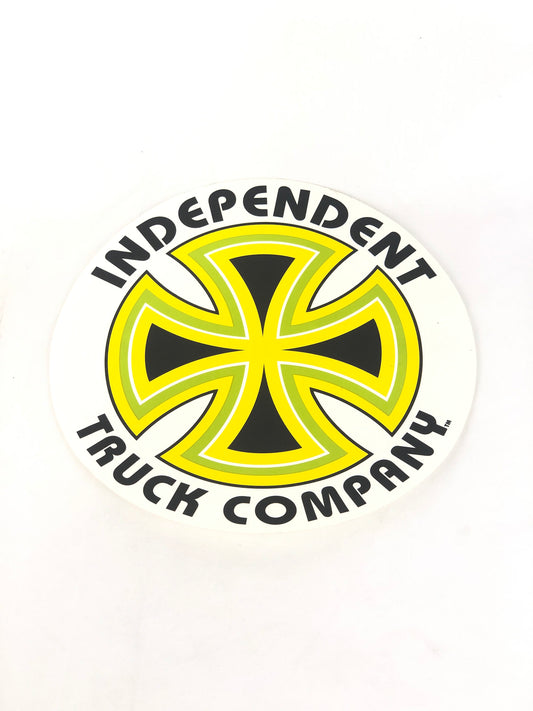 Independent Truck Company "Cross" Yellow Green 10" (Large) Sticker