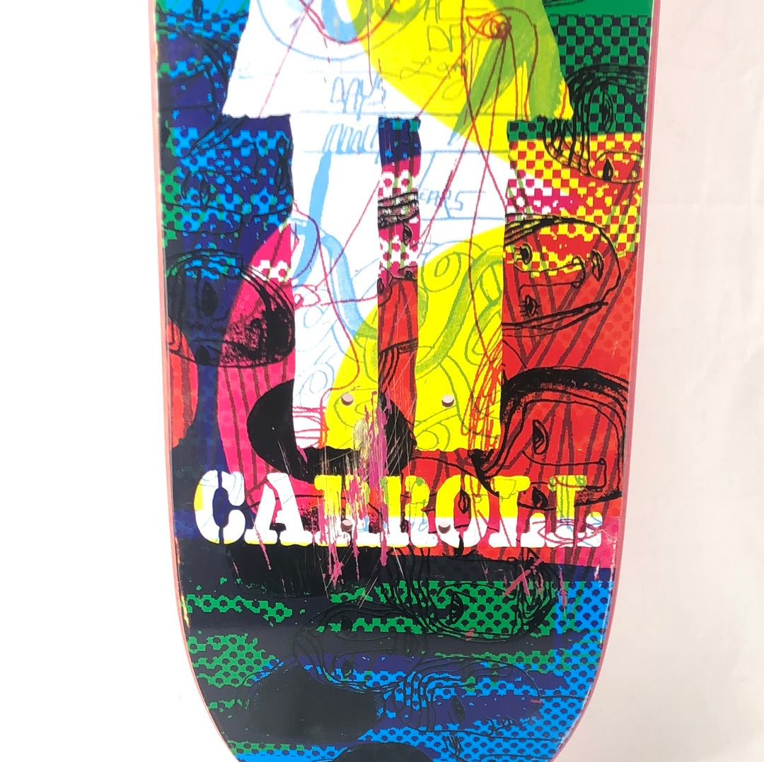 Girl Mike Carrol Girl Logo With Faces in Background Blue/Red/Green/Yellow/Black Size 7.58 Skateboard Deck