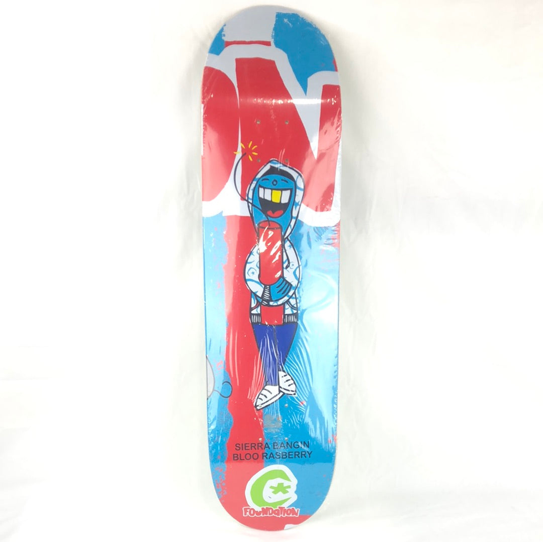 Foundation Sierra Fellers Bangin Bloo Rasberry Multi 8.125'' Skateboard Deck