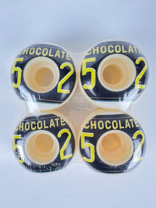 Chocolate License Plate Black Yellow White Size 52MM Vintage NOS wheels