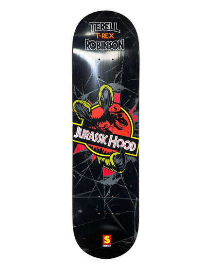 Selfish Terel Robinson T-Rex Robinson Jurassic Hood Black Red YEllow Size 8.18" Vintage NOS Deck