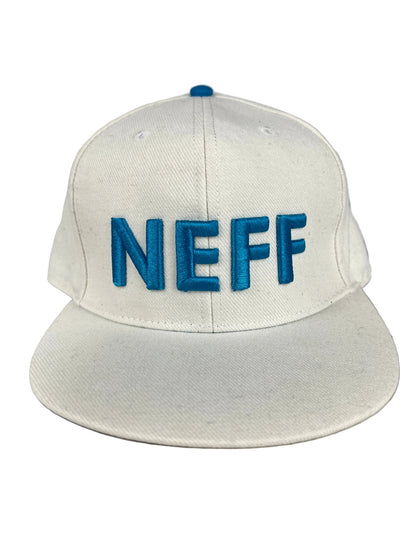 Neff NEFF White Metallic Blue Shark Tooth Under Bill Size S Vintage Fitted Hat