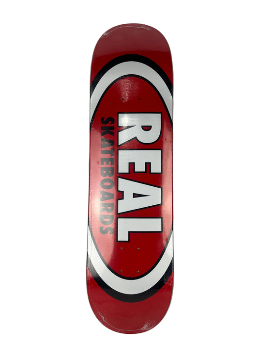 Real Team Slick Bottom Oval Logo Red Black White Size 8.25" Vintage NOS Deck