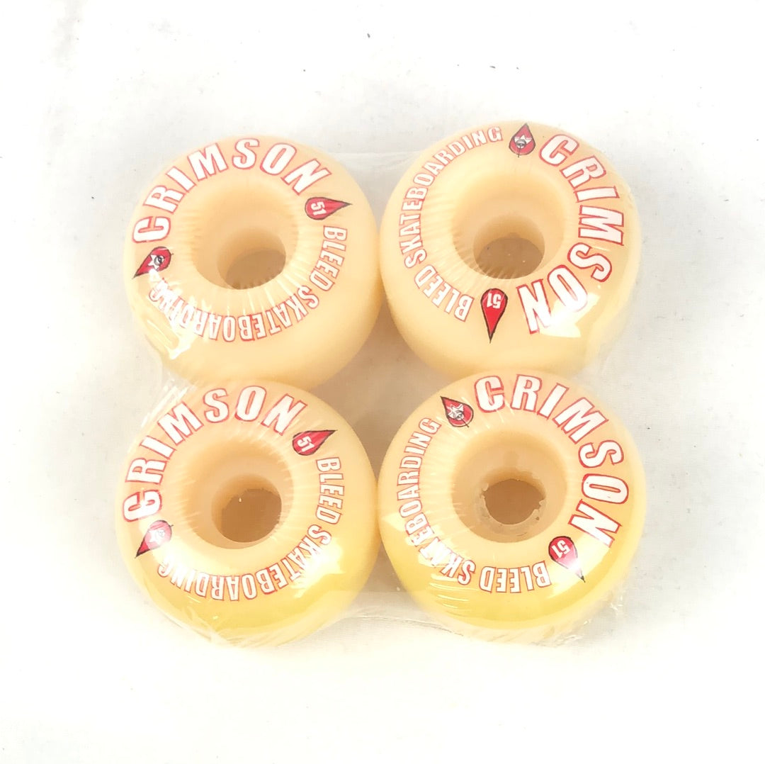 Crimson Bleed Skateboarding Logo Red White 51mm Skateboard Wheels