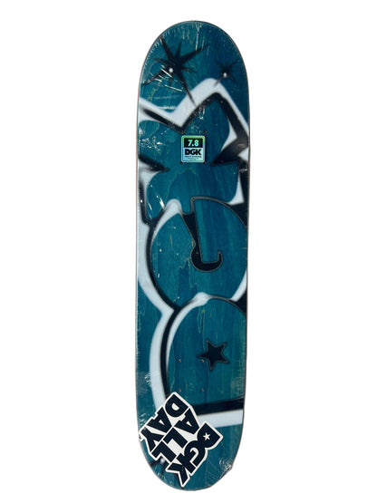 DGK Graffiti Spray Candy Paint Blue Woodgrain Multi Size 7.8" Vintage NOS Deck