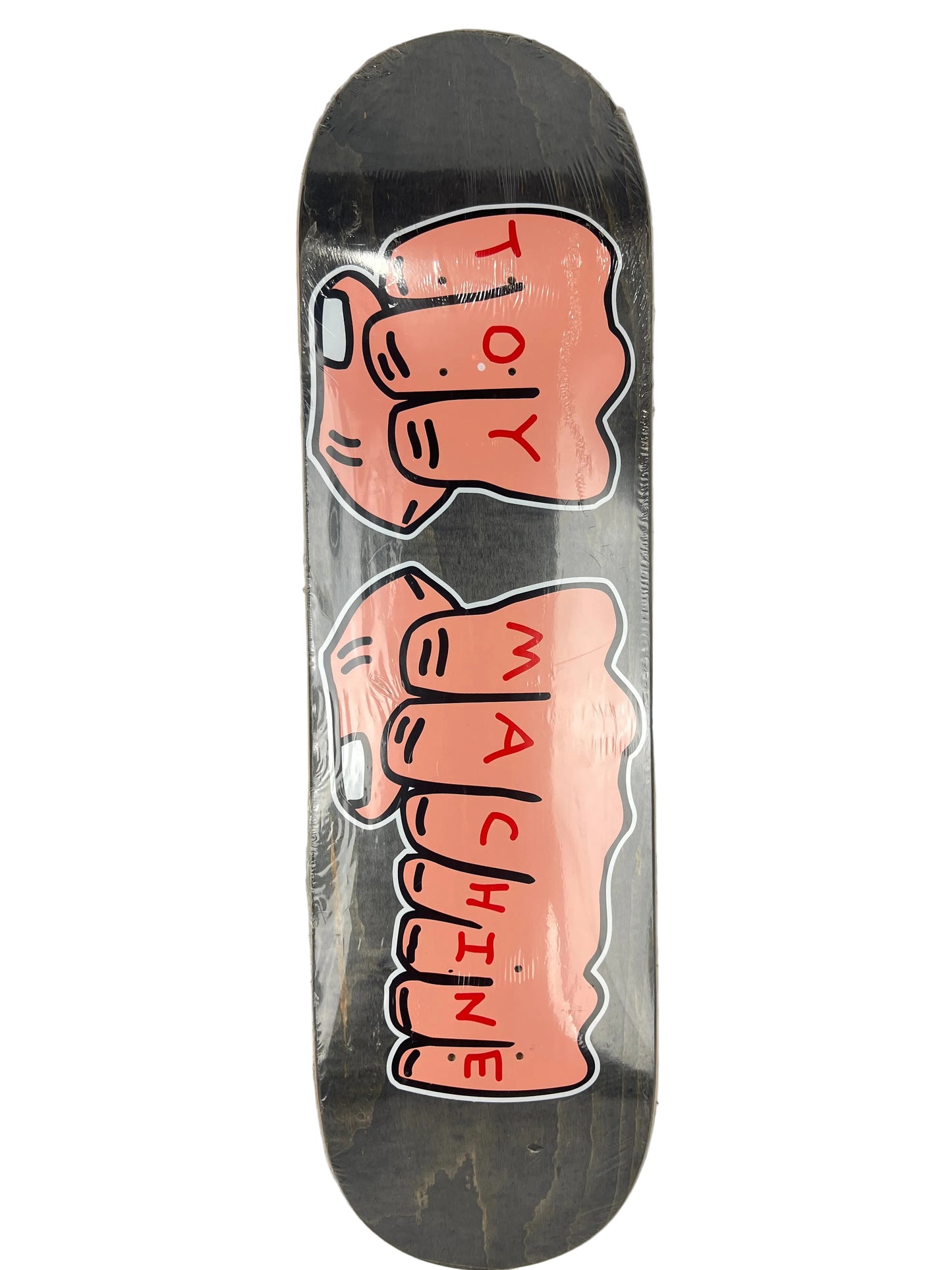 Toy Machine Knuckles Grey Woodgrain White Pink Red Size 8.5" Vintage NOS Deck