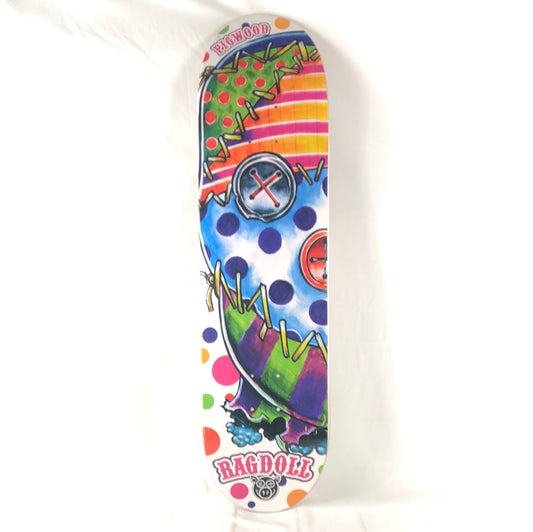 Pig Wood Ragdoll Stitches White/Multi 8.1" Skateboard Deck