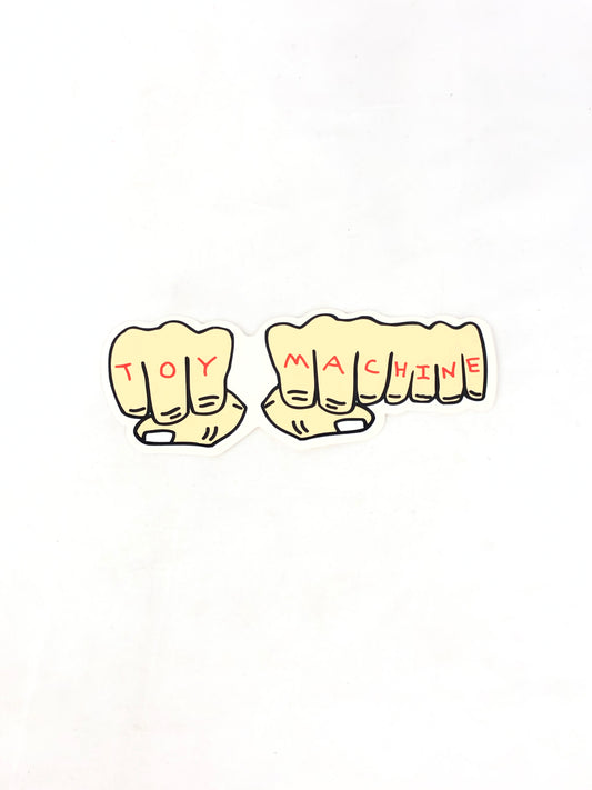 Toy Machine Fists Clear White Red 2.4" x 6" Sticker