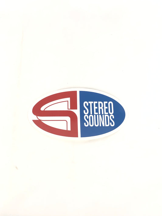 Stereo Sounds Clear Red Blue 7" x 4" Sticker