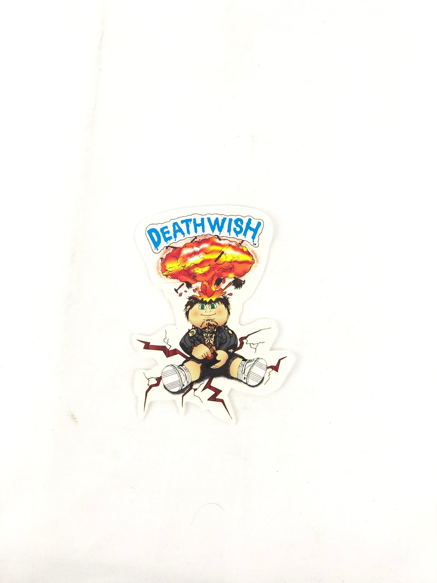 Deathwish Explosion Kid Clear Red Blue 5" x 3.3" Sticker
