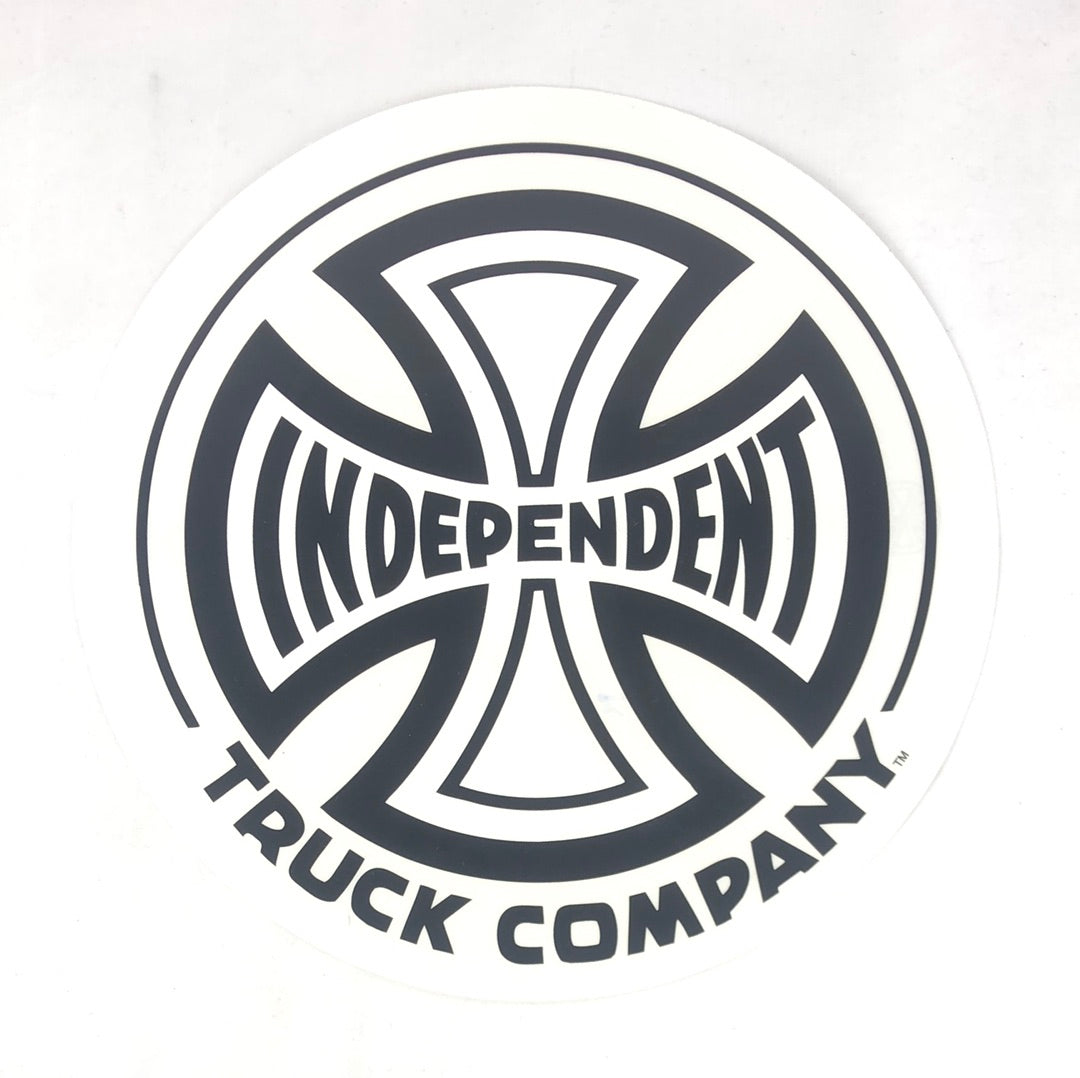 Independent Truck Company "Cross" White Black 9.25" (Large) Circle Sticker