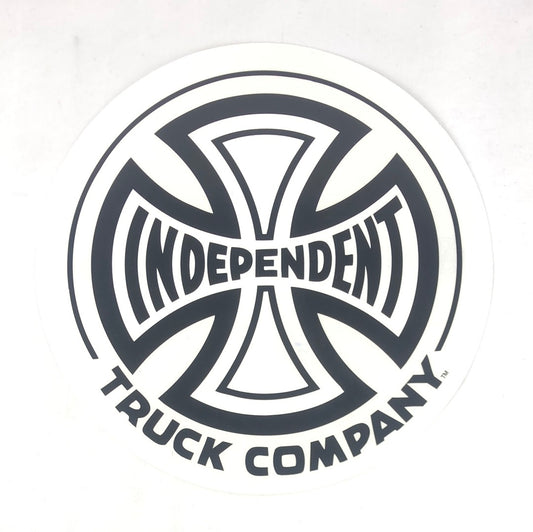 Independent Truck Company "Cross" White Black 9.25" (Large) Circle Sticker