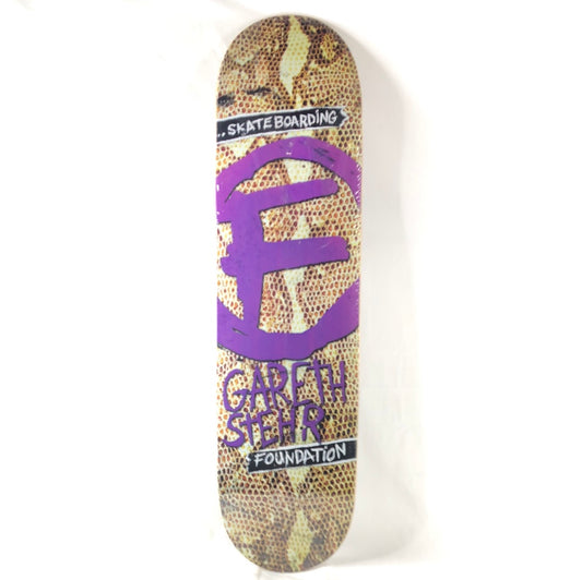 Foundation Gareth Stehr Snakeskin Graphic Tan/Brown/Purple Size 8.25 Skateboard Deck