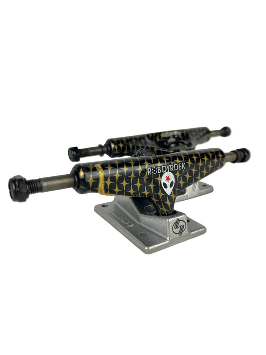 Silver X Alien Workshop Rob Dyrdek Alien Head With Star Black White Red Silver 7.9" 5.0 Vintage Trucks