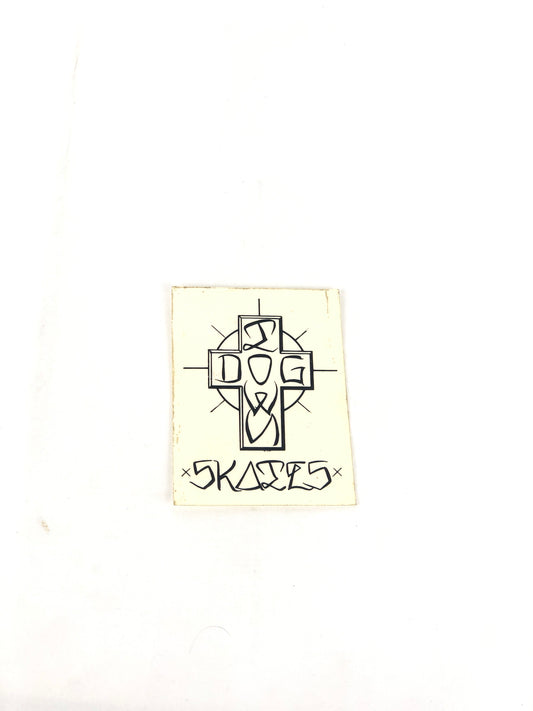 Dogtown Skates Cross Clear Black 4.1" x 3.5" Vintage NOS Sticker