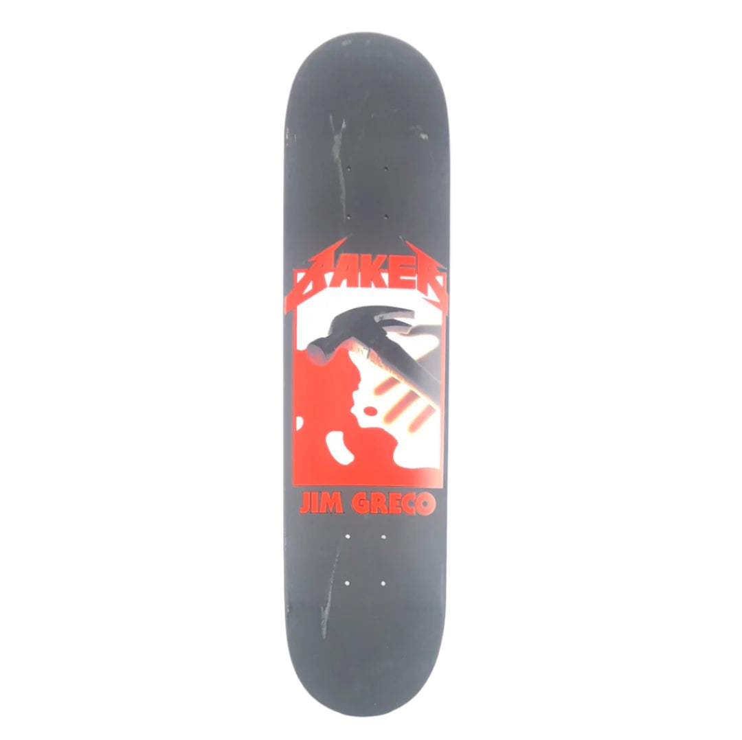 Baker Jim Greco Hammer Graphic Matte Black/Red/White Size 7.5" Skateboard Deck