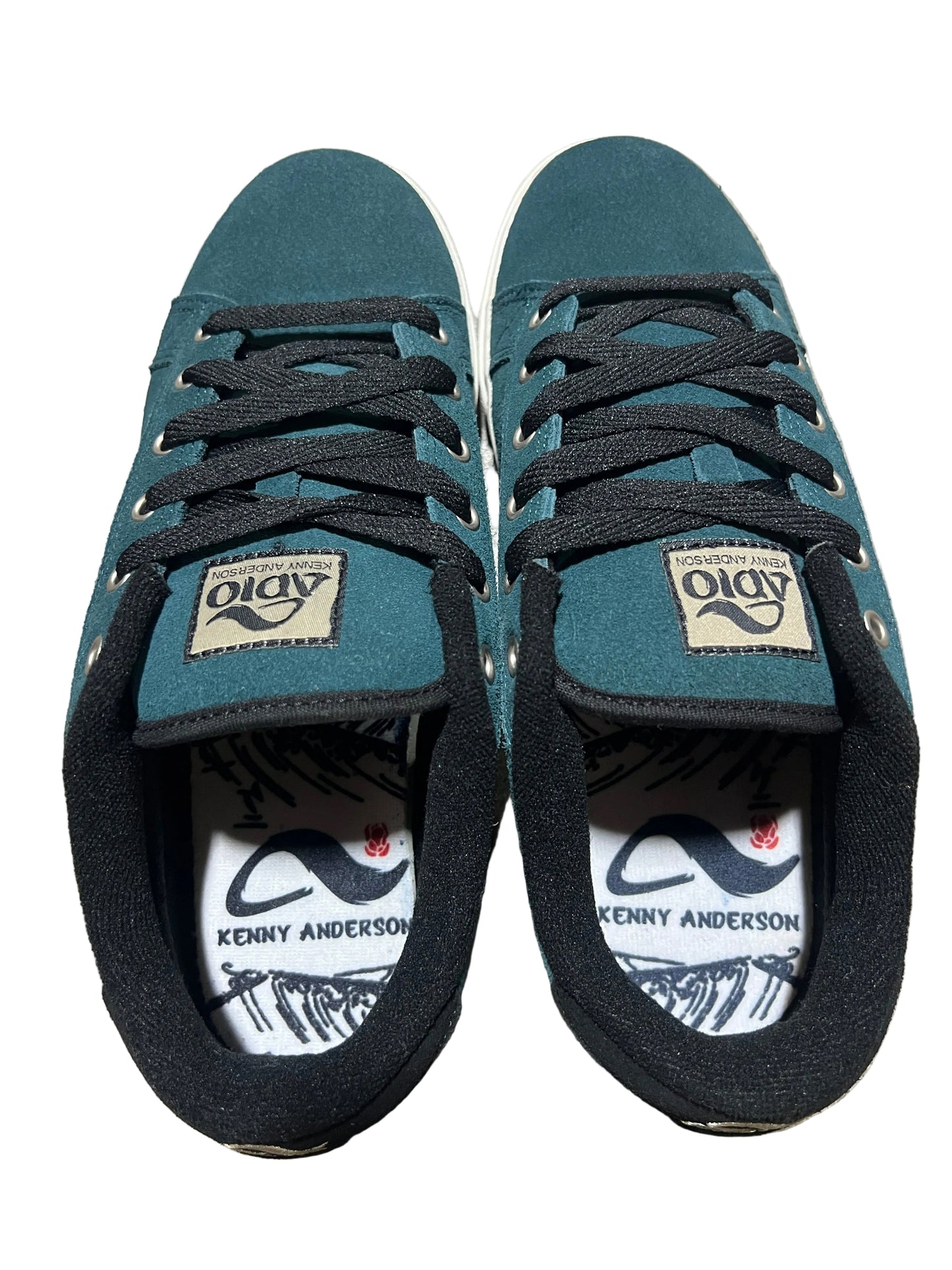 Adio Kenny Anderson Kenny V2 Turquoise White US Mens Size 9.0 Vintage Sample Shoes