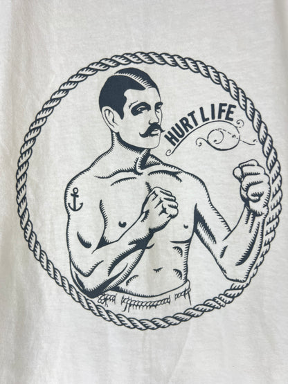 Hurt Life Boxer White Black Size S S/s Vintage Shirt