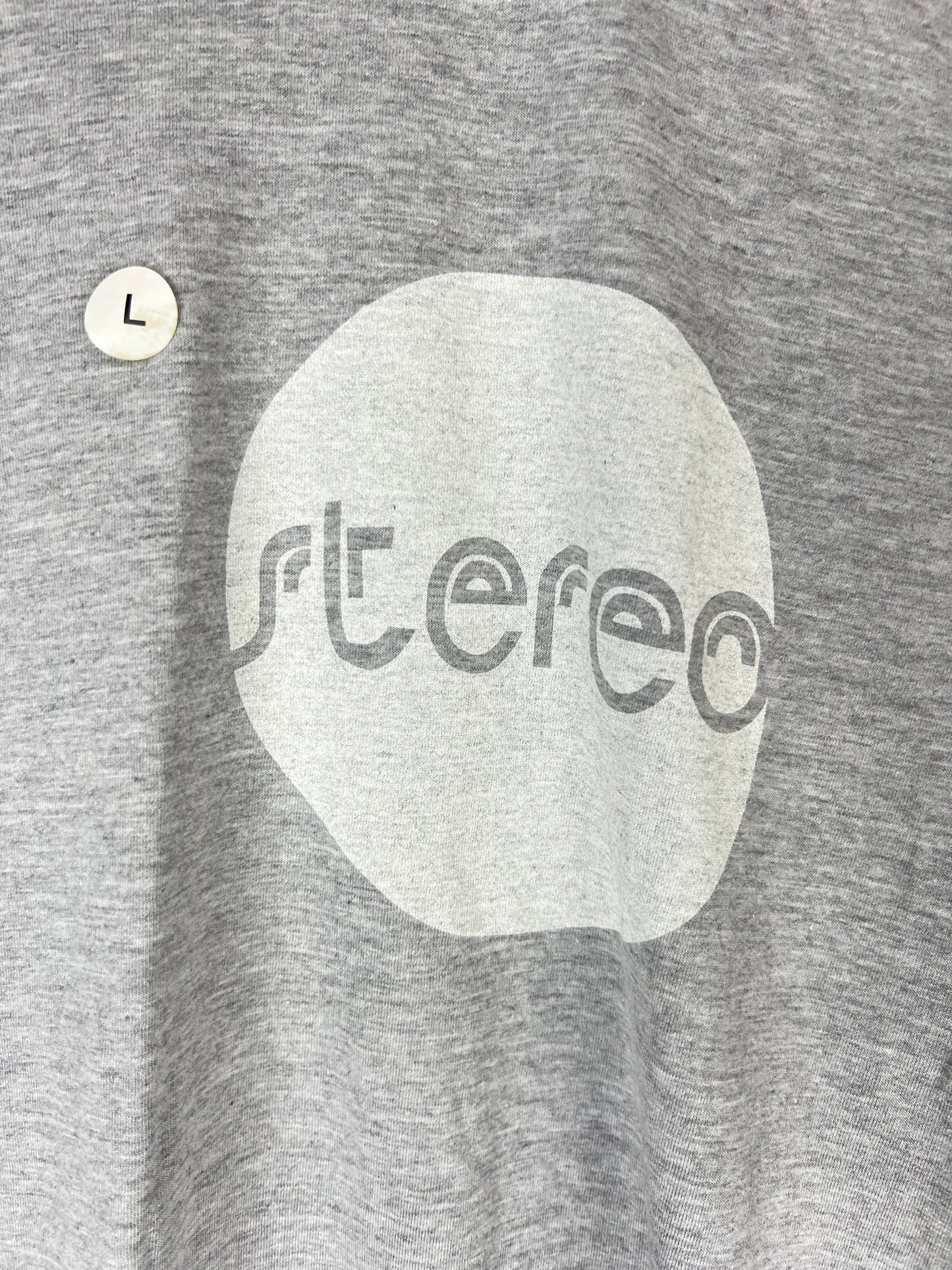 Stereo Moon Grey White Size L S/s Vintage Shirt 90’s