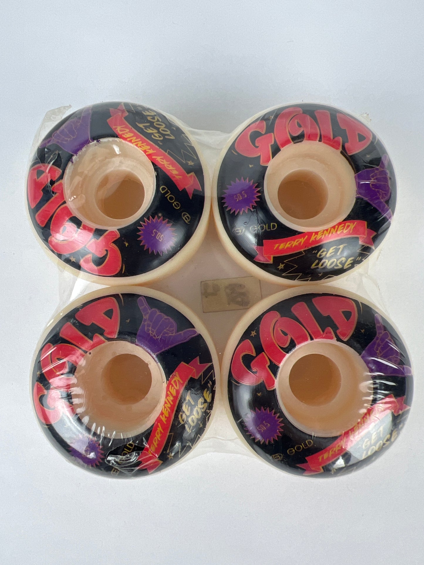 Gold Wheels Terry Kennedy Get Loose Shaka Black Red Purple Size 50.5mm Vintage NOS Wheels