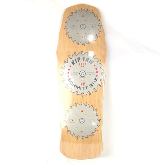Schmitt Stix Rip Saw Woodgrain/Grey 10'' Vintage NOS 1st Edition Reissue Deck
