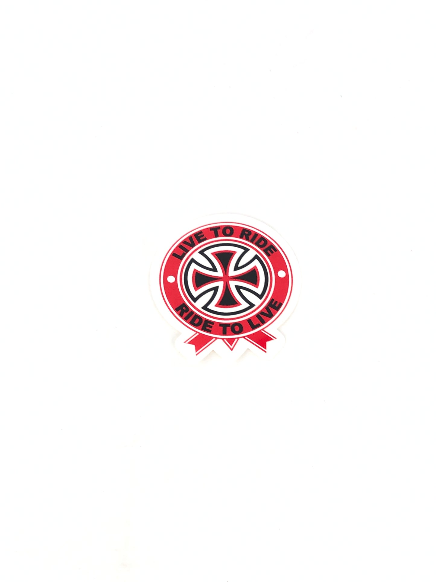 Independent Trucks Live to Ride Red Clear Black 3.25" x 3.5" Sticker