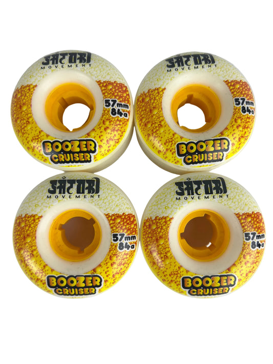 Satori Movement Boozer Cruiser White Gold Black Size 57MM 84A Vintage NOS Cruiser Wheels