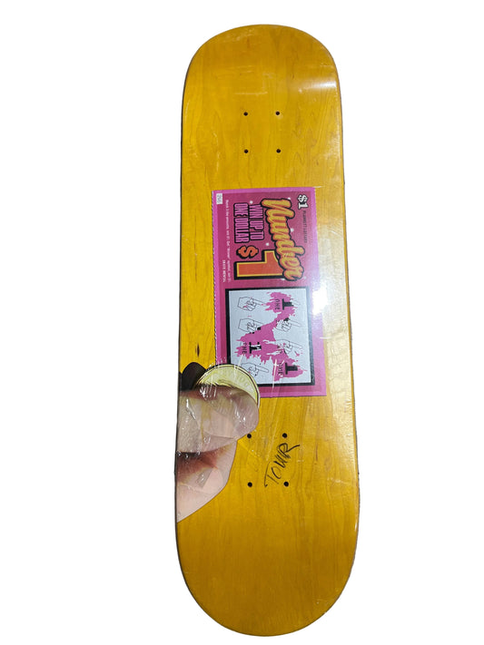 Skate Mental Dan Plunkett Scratcher Pink Multi Size 8.25" Vintage NOS Deck