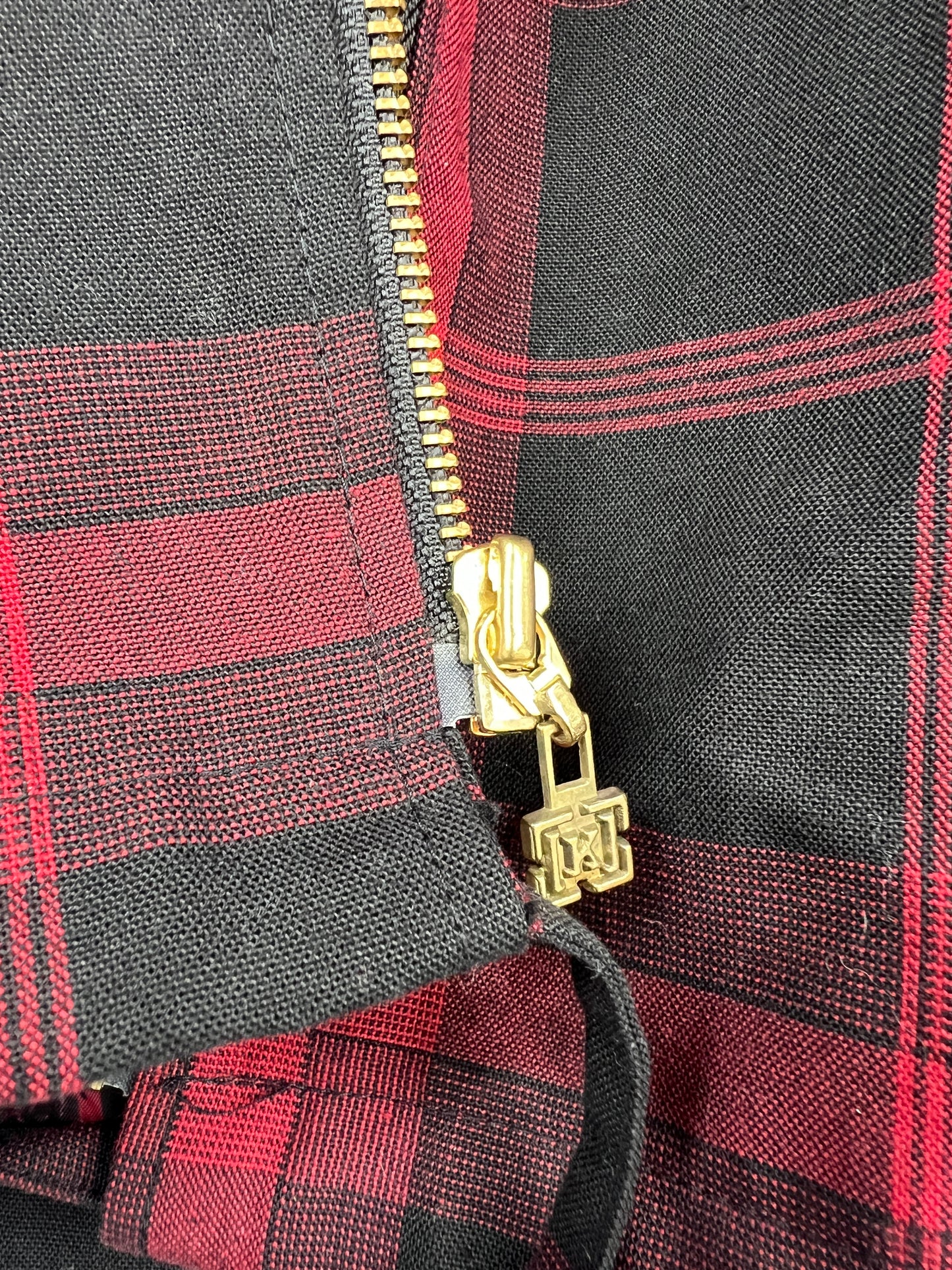 Krew KR3W Lumberjack Flannel Red Black With [K] All Over Print Inside Size XL Vintage L/s Zip Up Jacket