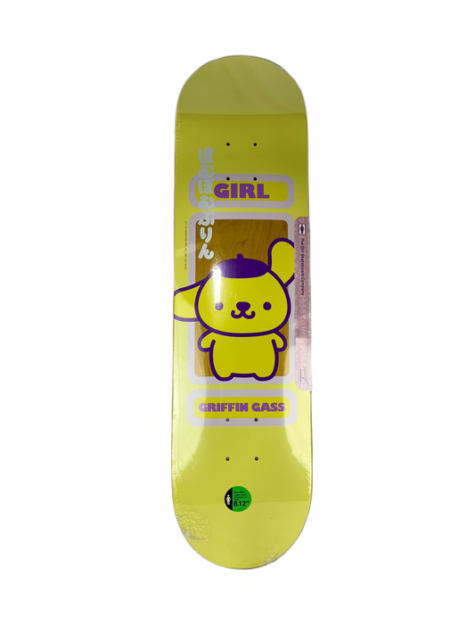 Girl Griffin Gass Sanrio 60th Anniversary Yellow Natural Woodgrain White Size 8.12" Vintage NOS Deck