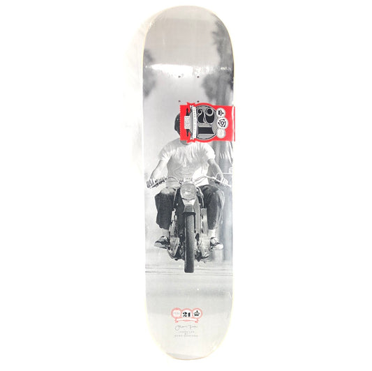 Stereo Jason Lee 21st Anniversary Riding a Motorcycle Black/White/Grey Size 8.25" Vintage NOS Deck