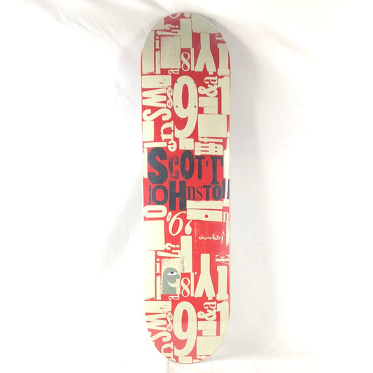 Chocolate Scott Johnston Woodtype Series Red/Black/Tan Size 7.78 Skateboard Deck