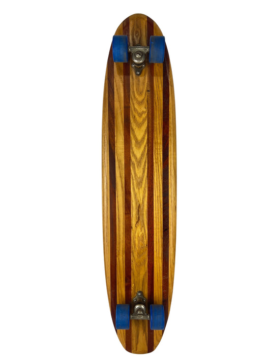 Makaha Surf Skate Board Maple Woodgrain Brown 7.375" X 33.5" Vintage Original Skateboard W Original Makaha Chicago Wheels 1960
