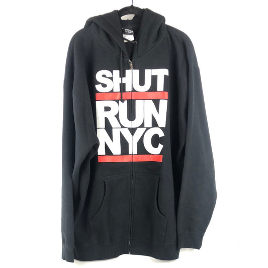 Shut Run NYC Chest Logo Black Size XL Zip Up Jacket